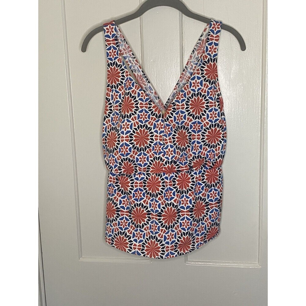 Lands End Tankini Top Geometric 90’s Style Size 20W Petite - Picture 5 of 11